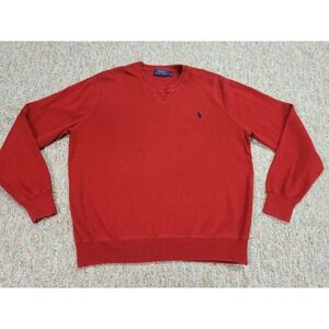 Polo Ralph Lauren Sweater Mens Large Red Crew Neck Pullover Streetwear Pony